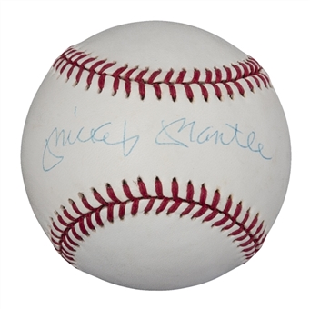 Mickey Mantle Signed Official American League Baseball (JSA)
